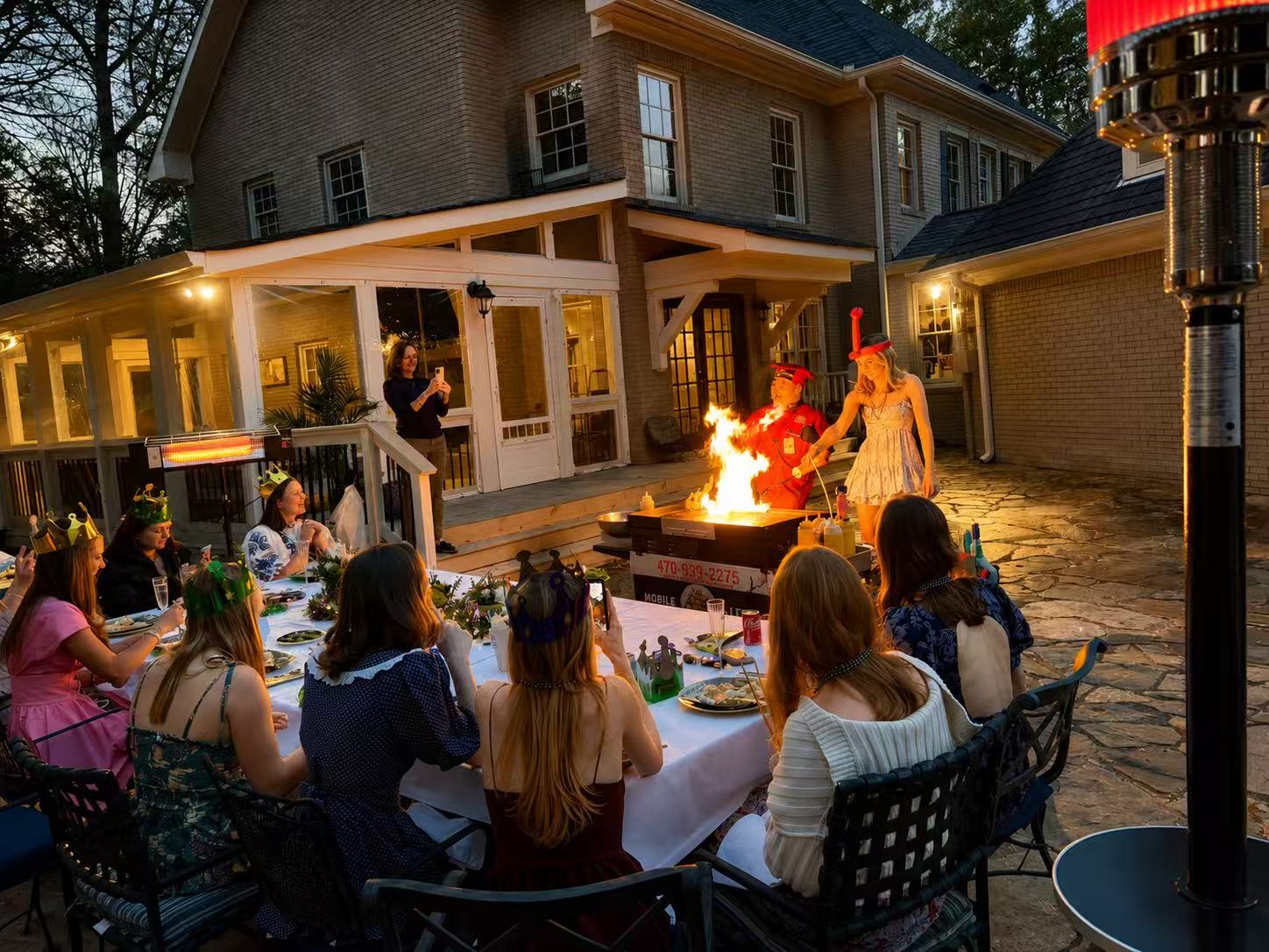 Private hibachi chef performing at an Atlanta-area event